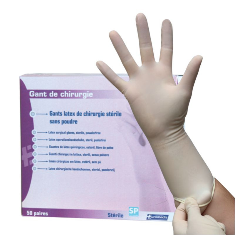 GANT DE CHIRURGIE LATEX SANS POUDRE EUROMEDIS