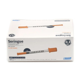 SERINGUES A INSULINE 3 PIECES AVEC AIGUILLES EUROMEDIS